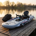 Inflatable Fishing Kayak for Adults - 1 Person, Pedal Drive, Folding, with Movable Seat, Hand Pump & Paddle & Oxford Bag, 410Lbs Capacity