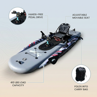 Inflatable Fishing Kayak for Adults - 1 Person, Pedal Drive, Folding, with Movable Seat, Hand Pump & Paddle & Oxford Bag, 410Lbs Capacity — Lifestyle