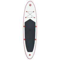 130 In. L X 28.3 In. W X 3.9 In. H White/Red Inflatable Surfboard Paddleboard Surfing Board with ISUP Accessories