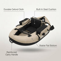 Inflatable Fishing Boat,Portable Oxford Cloth Fishing Boat,136*105*54Cm Outdoor Fishing Boat,130Kg Weight Capacity,For Fishing — Feature Infographic