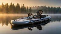 Inflatable Fishing Kayak for Adults - 1 Person, Pedal Drive, Folding, with Movable Seat, Hand Pump & Paddle & Oxford Bag, 410Lbs Capacity — Lifestyle