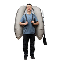 Portable Inflatable Fishing Boat Raft Backrest Adjustable Angle Inflatable Fishing Boat W/Hand Air Pump