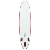 130 In. L X 28.3 In. W X 3.9 In. H White/Red Inflatable Surfboard Paddleboard Surfing Board with ISUP Accessories
