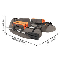 Portable Inflatable Fishing Boat Raft Backrest Adjustable Angle Inflatable Fishing Boat W/Hand Air Pump