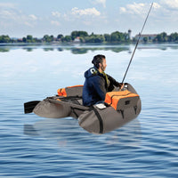 Portable Inflatable Fishing Boat Raft Backrest Adjustable Angle Inflatable Fishing Boat W/Hand Air Pump