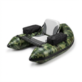 Camouflage Inflatable Fishing Float Tube with Fish Ruler Angling Base 2 Storage Pockets Pump