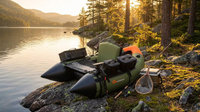 Green Inflatable Fishing Float Tube Portable Fishing Boat With3 Detachable Storage Boxes — Lifestyle
