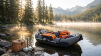 Portable Inflatable Fishing Boat Raft Backrest Adjustable Angle Inflatable Fishing Boat W/Hand Air Pump — Lifestyle